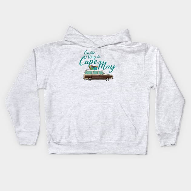 On the Way to Cape May Kids Hoodie by mcillustrator